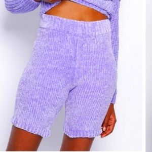 LAST ONE! Chenille Knit  Comfy lounge bike shorts in lilac purple
